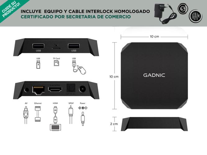 TV Box Gadnic TX-1500 Android Quadcore 4K 8gb 1gb - 5