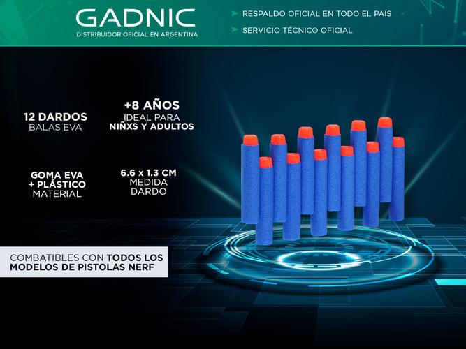 Repuesto Dardos Gadnic SFB Pistolas Nerf X 12 - 1