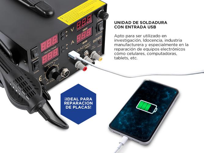 Estación de Soldado Gadnic 909D SMD 750w Profesional 4 en 1 - 3