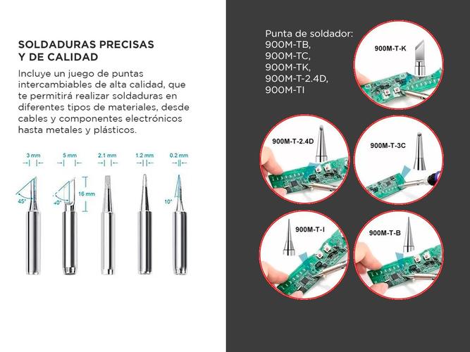 Kit de Soldador Gadnic Lapicera Tipo Lápiz Punta Intercambiable de Cobre - 2