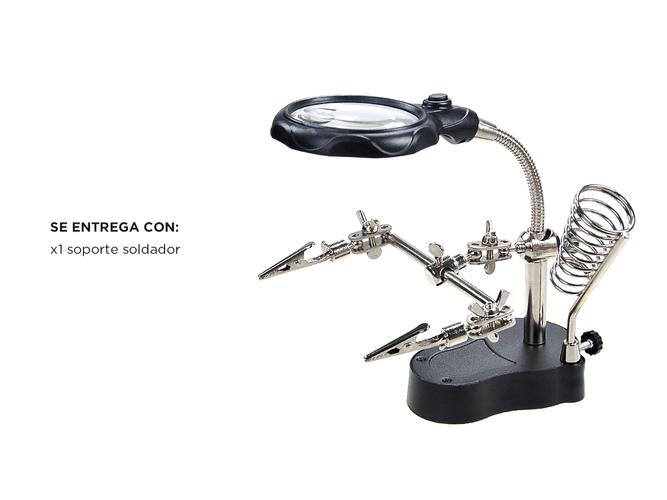 Soporte Soldador Gadnic Para Placas Celulares Con Luz Led y Lupa - 4