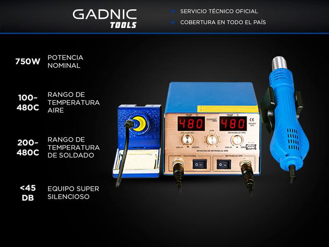 Estación de Soldado Aire Caliente Gadnic Con Cautin de Soldado 750w - 1