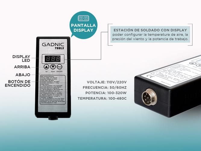 Soldadora de Mano Gadnic 320W 60HZ Pistola de Aire Caliente - 4