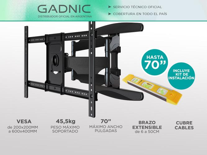 Soporte Tv Led Gadnic Smart Tv LCD 40 a 70 Articulado Movible Usado - 1
