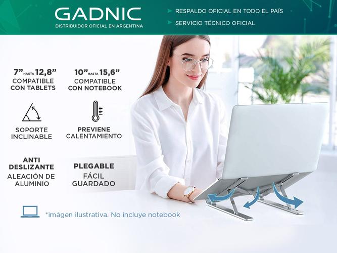 Soporte Base Para Notebook Gadnic Aluminio PC - 1