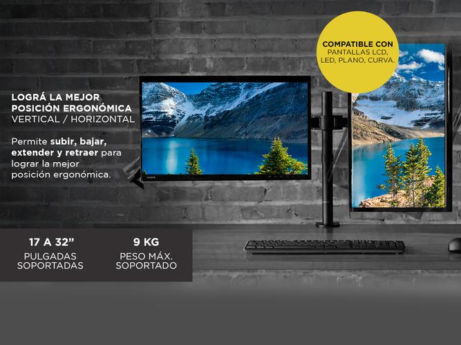 Soporte Doble Monitor Articulado de Mesa Gadnic  - 2
