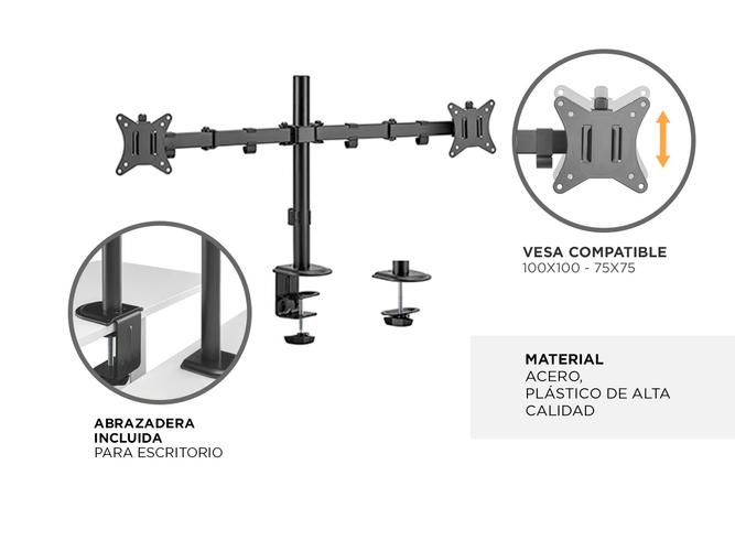 Soporte Doble Monitor Articulado de Mesa Gadnic  - 3