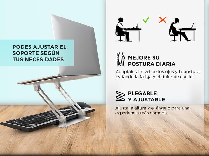 Soporte para Notebook Gadnic ST-AL37 Ajustable Plegable - 2