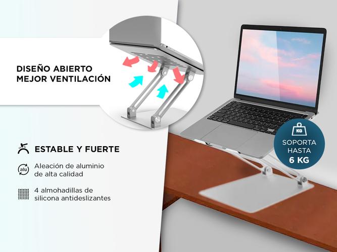 Soporte para Notebook Gadnic ST-AL37 Ajustable Plegable - 3