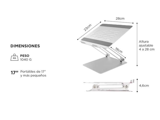 Soporte para Notebook Gadnic ST-AL37 Ajustable Plegable - 5