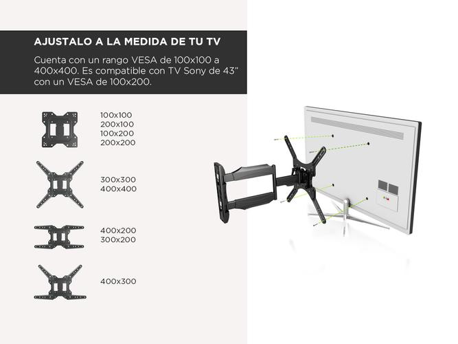 Soporte para Televisor de Pared Gadnic S-BRACK41 De Movimiento Completo - 3
