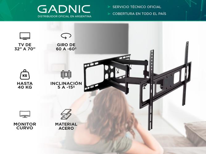 Soporte de Pared para TV Gadnic S-BRACK42 Movimiento Completo Montante Doble - 1