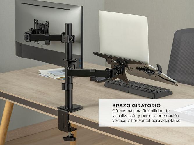 Brazo de monitor de acero Gadnic con bandeja para computadora portátil - 3
