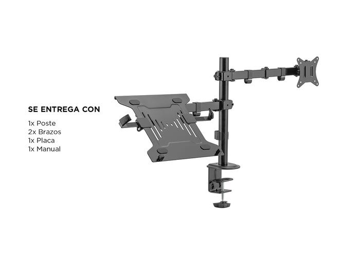 Brazo de monitor de acero Gadnic con bandeja para computadora portátil - 6