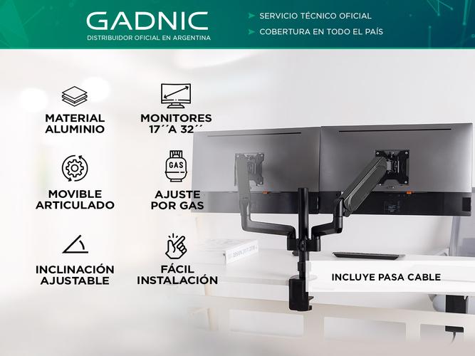 Soporte de Monitor Dual Gadnic Para Escritorio 17 a 32 - 1