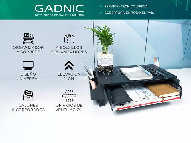 Soporte Elevador Para Monitor Gadnic De Metal Con Cajón - 1
