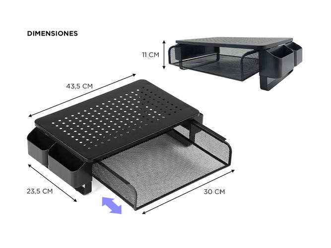 Soporte Elevador Para Monitor Gadnic De Metal Con Cajón - 4