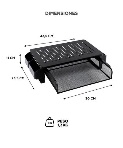Soporte Elevador Para Monitor Gadnic De Metal Con Cajón - 5