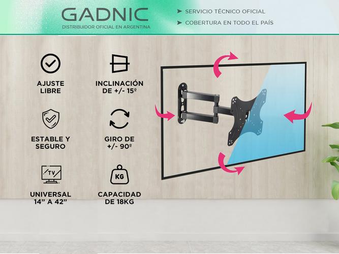 Soporte de Pared para TVMonitor Gadnic Extensible 14 a 42 Pulgadas - 1