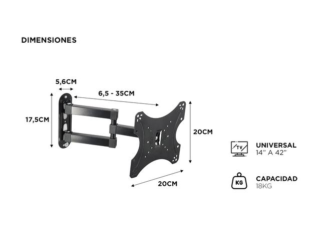 Soporte de Pared para TVMonitor Gadnic Extensible 14 a 42 Pulgadas - 5