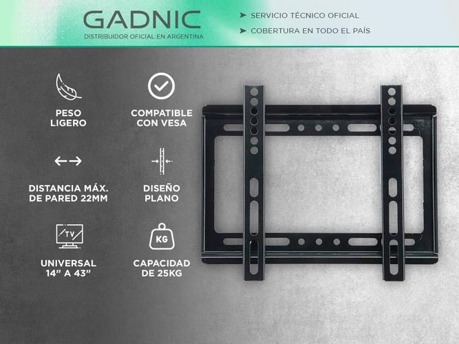 Soporte Para Televisores De Pared Gadnic Compatibilidad De 14 a 44 Color Negro - 1