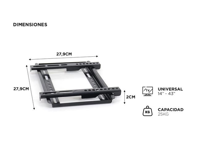 Soporte Para Televisores De Pared Gadnic Compatibilidad De 14 a 44 Color Negro - 4