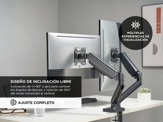 Brazo De Monitor Dual Gadnic Soporte Con Resorte Mecánico  - 2