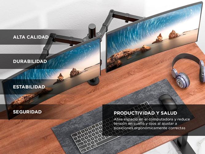 Brazo De Monitor Dual Gadnic Soporte Con Resorte Mecánico  Outlet - 3