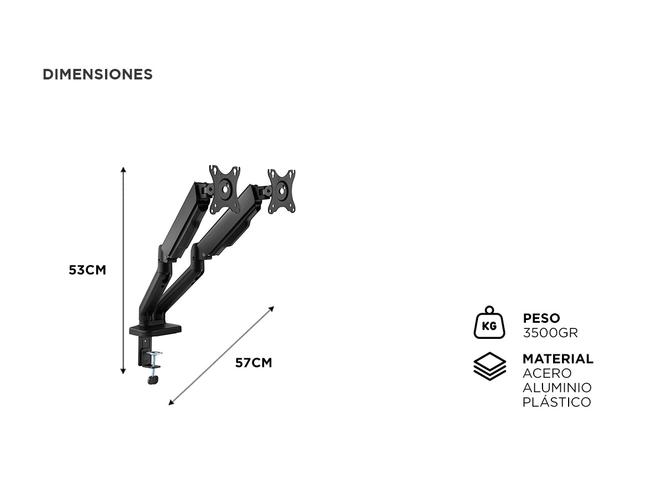 Brazo De Monitor Dual Gadnic Soporte Con Resorte Mecánico  - 4