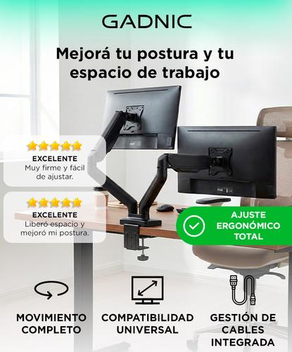 Brazo De Monitor Dual Gadnic Soporte Con Resorte Mecánico  - 1