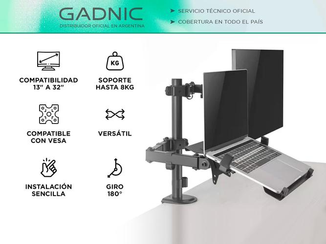 Soporte Doble Brazo Gadnic Para Monitor y Notebook 13-32 - 1