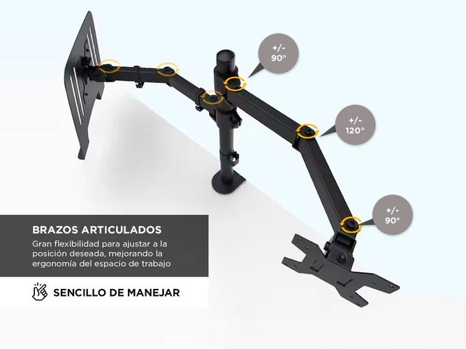 Soporte Doble Brazo Gadnic Para Monitor y Notebook 13-32 - 3