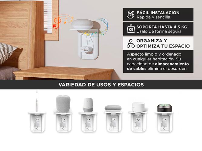 Soporte para Enchufe Tomacorriente Gadnic de Pared - 2