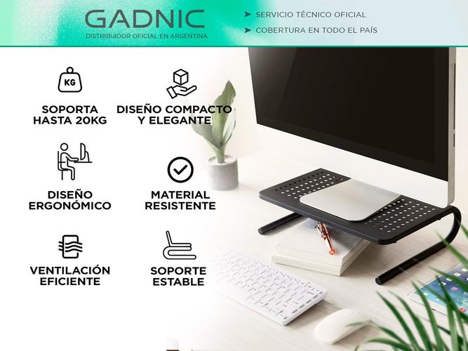 Soporte Elevador para notebook  Monitor Gadnic con Ventilación y Organizador  - 1