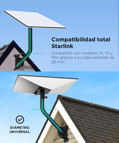 Soporte para Antena Starlink Mini Exterior Tubo Extensible 82cm Caño 25mm Curvado - 2
