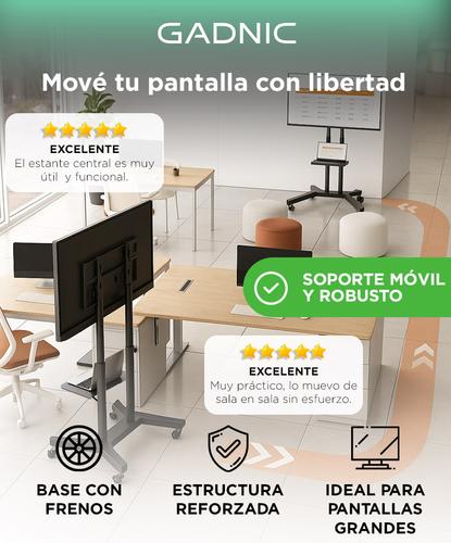 Soporte De Pie Para Televisores Gadnic Con Ruedas Y Estante - 1