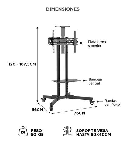 Soporte De Pie Para Televisores Gadnic Con Ruedas Y Estante - 3