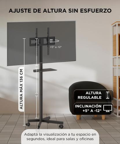 Soporte TV De Pie con Ruedas Gadnic Altura Ajustable Inclinable  - 2