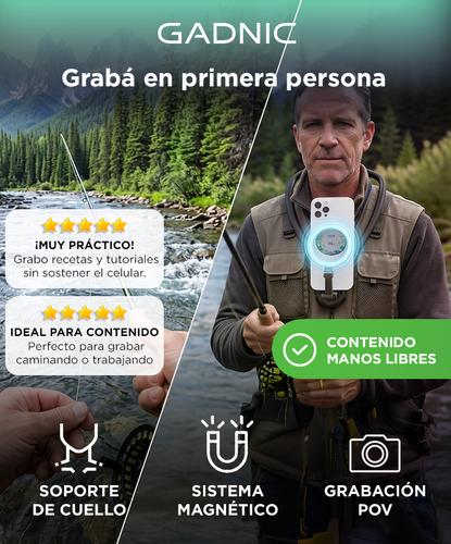 Soporte Celular De Cuello GADNIC Magnético Grabación Compatibilidad Universal - 1