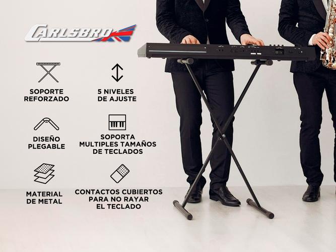 Soporte Tipo Tijera Simple Para Piano Teclado Carlsbro DF002 Negro - 1