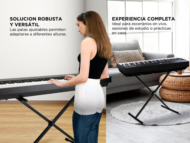 Soporte Tipo Tijera Simple Para Piano Teclado Carlsbro DF002 Negro - 2
