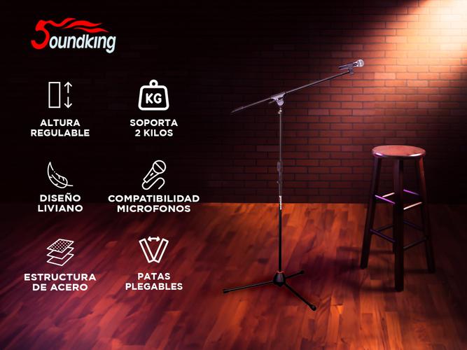 Soporte Pie De Microfono Tripode Robusta Plegable SoundKing SD281 - 1