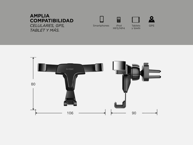 Soporte de teléfono para auto Gadnic universal manos libres - 3