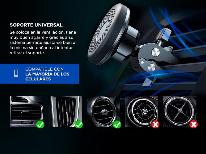 Soporte de teléfono magnético para auto Gadnic universal fuerte manos libres - 2