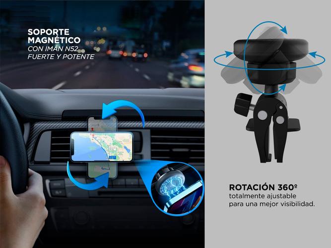 Soporte de teléfono magnético para auto Gadnic universal fuerte manos libres - 3