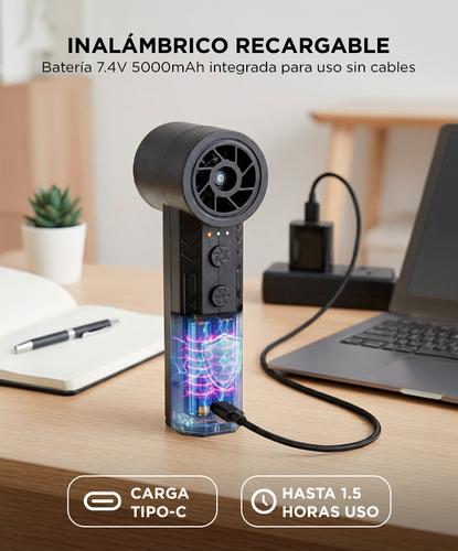 Soplador de Aire Comprimido Gadnic 900.000 RPM 65W Inalámbrico Batería Recargable 5000 mAh  - 3