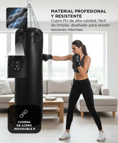 Saco de Boxeo Profesional Force by Gadnic 120cm Kit Completo con Guantes Cuero PU  - 2
