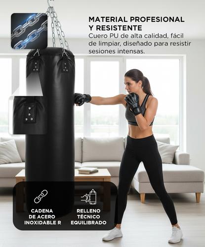 Saco de Boxeo Profesional Force by Gadnic 120cm Kit Completo con Guantes Cuero PU  - 2