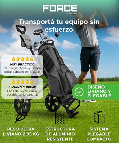 Carrito De Golf Force By Gadnic Plegable 2 Ruedas Liviano Con Freno Y Porta Accesorios - 1