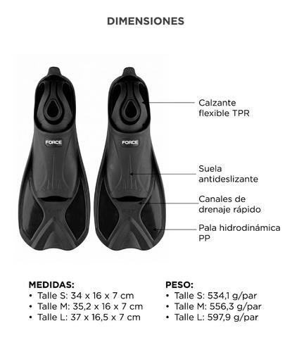 Patas De Rana Force By Gadnic Aletas De Natación Entrenamiento Deportivas Con Suela Antideslizante - 5